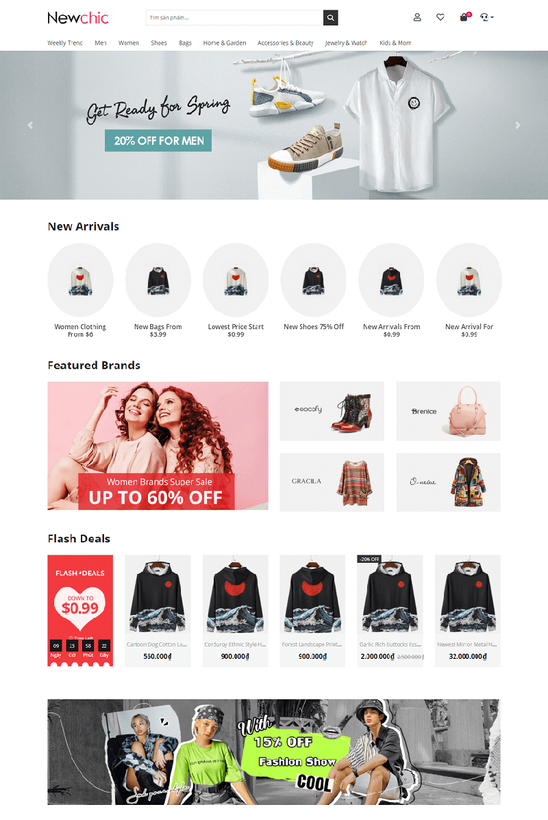 Mẫu thiết kế website thời trang