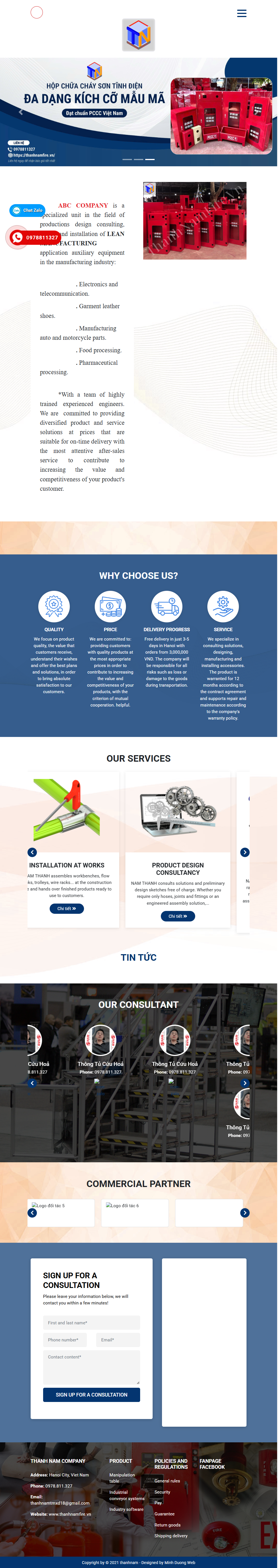 Web phòng cháy chữa cháy Nam Thành