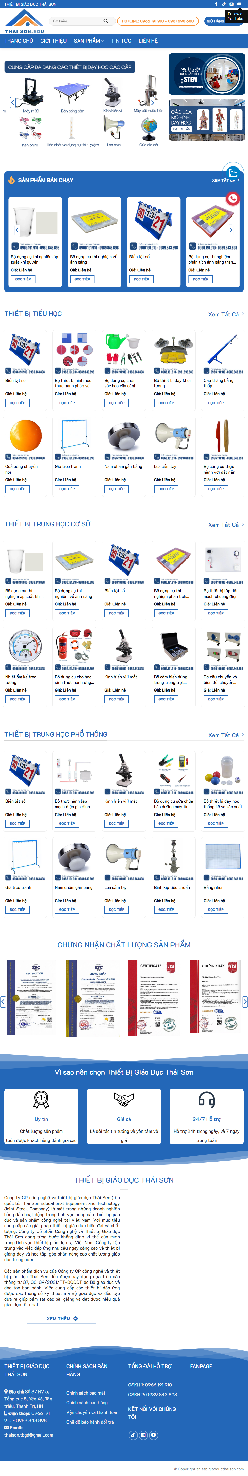 Web thiết bị giáo dục Thái Sơn